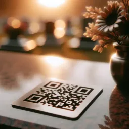 1 QRcode gravé sur aluminium associé à une biographie